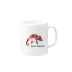 Happiness Reptiles 【ハピレプ】のシルクスクリーン 【エボシカメレオン】レッド Mug :right side of the handle