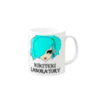 KIKITEKI_LABORATORYのPONITE GAL ミント×黄緑 Mug :right side of the handle