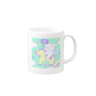 ふわふわポメラニアンちゃんのふわふわユニコーンちゃん Mug :right side of the handle