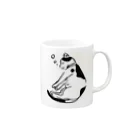 ofuton catのI love sleeping!両手をのびーっと伸ばすにゃんこ Mug :right side of the handle