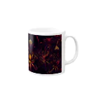 ウナーゴン20億3千万販売所のBLACK FLOWERS Mug :right side of the handle