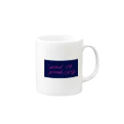 MANAっと一緒のじぶんの機嫌はじぶんでね　navy Mug :right side of the handle