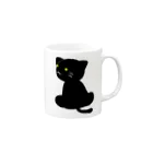 月見うどんの黒い猫さん Mug :right side of the handle