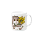 Lichtmuhleの一輪のお花とアメリカモモンガ Mug :right side of the handle