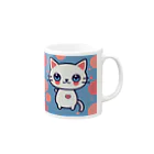 A31eの狛猫のミケ「はーとびーと」 Mug :right side of the handle