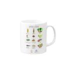 ココユキ＊水彩画ショップの茨城県の名産品（カラー） Mug :right side of the handle