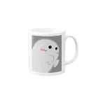 水玉カーテンの抱きつきたがりのおばけちゃん Mug :right side of the handle