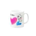 Happybirthdayのねこ まつねこ 応援 Mug :right side of the handle