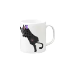 クロネコヤマーの特急便の和柄猫 黒猫 Mug :right side of the handle