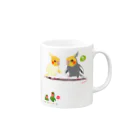 LittleLoroのどノーマルオカメインコとルチノーちょいわき 0350 Mug :right side of the handle