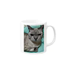 ねこの森でお散歩の微妙な顔をするかわいいシャムミックス Mug :right side of the handle