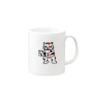 ナウい6Tショップの【前田デザイン室 ニャン-T プロジェクト】じゃみぃスマホ大好き Mug :right side of the handle