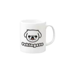 ペキニーズくらぶ（SUZURI支店）のペキニーズ・ホワイト（サマーカット）（顔だけ） Mug :right side of the handle