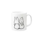 白兎海の背中合わせうさちゃん Mug :right side of the handle