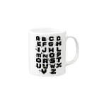 かわいいにゃんことワンコの絵のお店のクロネコABC  Mug :right side of the handle