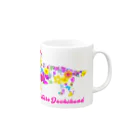 AtelierBoopのミニチュアダックス　フラワーパーティ Mug :right side of the handle