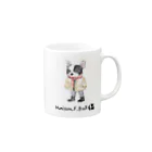 かわいいにゃんことワンコの絵のお店のメイソン.F.ブル Mug :right side of the handle