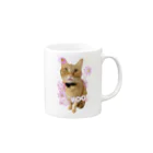 ルークとリオンの保護猫ルーク×フラワー Mug :right side of the handle