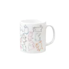 ねこのパンまつりのへそ天#1(線画） Mug :right side of the handle