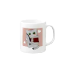 ねこほうチャンネル公式グッズの冬マグロマロちゃん Mug :right side of the handle