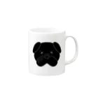 Sophie’s Graffiti のPUG♡BLACK Mug :right side of the handle