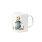 たかはらゆかイラストレーションのくるくるアヒル Mug :right side of the handle