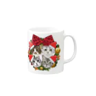 みきぞーん｜保護猫 ミッキー画伯と肉球とおともだちのden suu sho kaki nyanta-claus Mug :right side of the handle