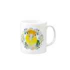 mariechan_koboの031 シロハラインコ オレンジ小花のリース Mug :right side of the handle