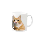 猫ウラ商店の月の狛猫マグカップ　【猫ウラ商店】 Mug :right side of the handle