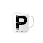 noisie_jpの【P】イニシャル × Be a noise. Mug :right side of the handle