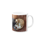 ネコまにあ 【12匹の猫➕うずら】のはなとそうすけハート Mug :right side of the handle