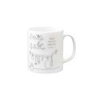 kiki25のお昼何しようかな、、、(ブラック　線画) Mug :right side of the handle