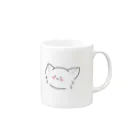 シンプル＆可愛いのゆるふわにゃんこ Mug :right side of the handle