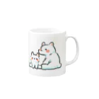 ふわきゅっとのふわふわシロクマ親子 Mug :right side of the handle