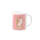 Rab-bit のウサギのあみちゃん（ピンク） Mug :right side of the handle