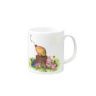 押川理佐のはなうた・猫といのしし Mug :right side of the handle