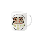 funny-boneの［白］だるま 目標達成 達磨 Mug :right side of the handle