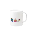 なこちゆるキャラショップのスイーツ シンプル背景 Mug :right side of the handle