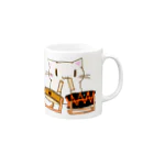 絵娯クリエイトのひのもとにゃんこ®️ 太鼓 / 雪ちゃん Mug :right side of the handle