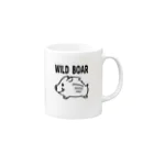 イノシシライフ INOsisiLIFEの「WILD BOAR」(黒線) Mug :right side of the handle