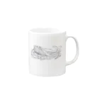 ariariartの世界でもっとも孤独なクジラとラジオ【チャリティー】 Mug :right side of the handle