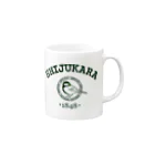 TA-CHAN SHOPのカレッジロゴ風シジュウカラ Mug :right side of the handle