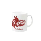 小梅製作所の赤い小梅うさぎのハイナンチキンライス Mug :right side of the handle