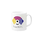 Free-WiFiのFree WiFi ロゴ グッズ（薄地） Mug :right side of the handle