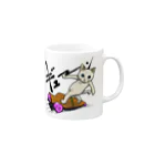 TAKE-TONのロングボードねこ Mug :right side of the handle