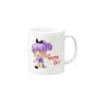 はりねずこのイラストのダーツ女子マリちゃんGame On! Mug :right side of the handle