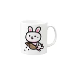 石垣りょうのうさぎ　散るモカ也 Mug :right side of the handle