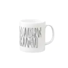 カナクギフォントの「百人一首 91番歌 後京極摂政前太政大臣」カナクギフォントL Mug :right side of the handle