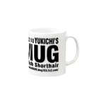 ブリブルキャリコSHOPのYUKICHI猫めがね Mug :right side of the handle