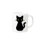 nekono0mimozaのシンプルな金眼の黒猫さん Mug :right side of the handle